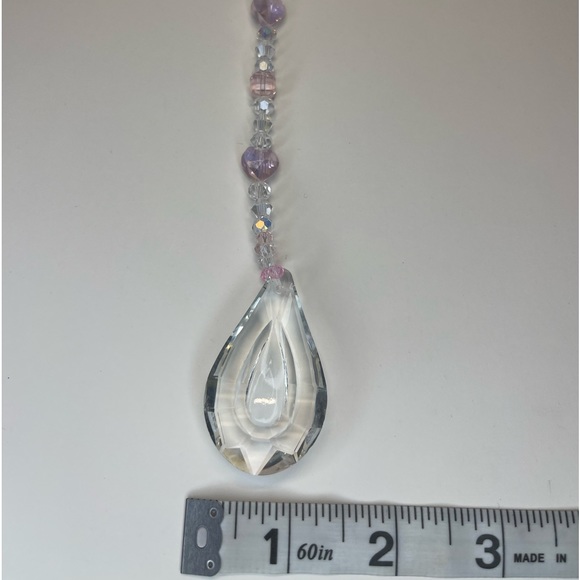 Pink crystal handmade beaded sun catcher - Picture 2 of 7